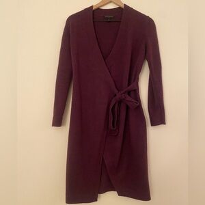 Banana Republic Petite XS Burgundy Wrap Sweater Dress